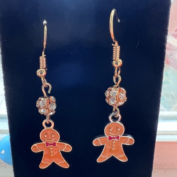 Handmade Gingerbread Man Earrings - Picture 6 of 9